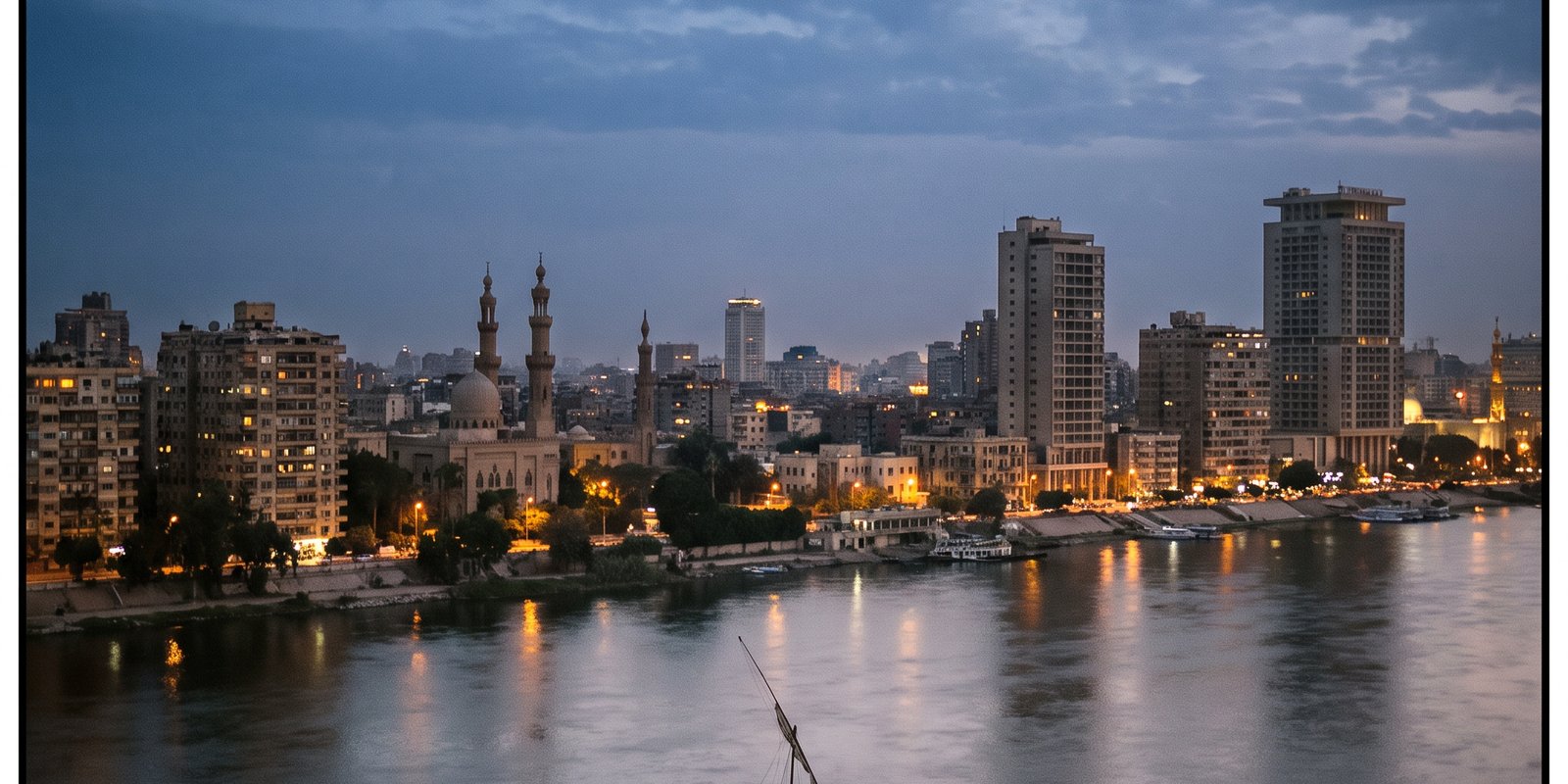 Cairo skyline at blue hour
