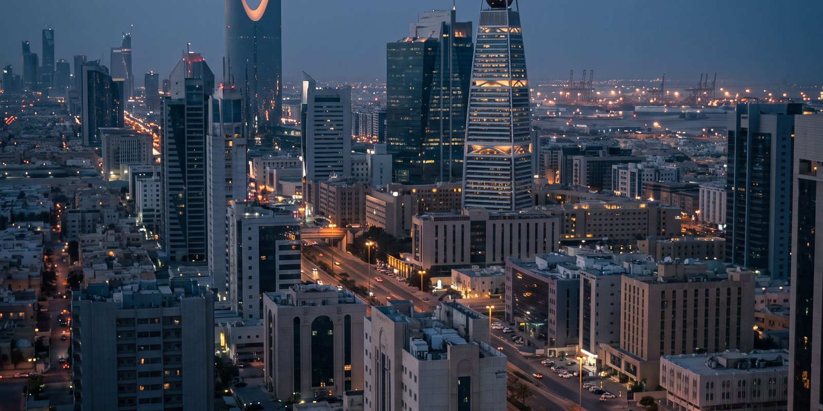Riyadh skyline at blue hour
